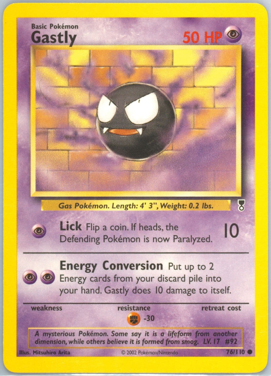 Gastly (76) 2002 Pokemon Legendary Collection