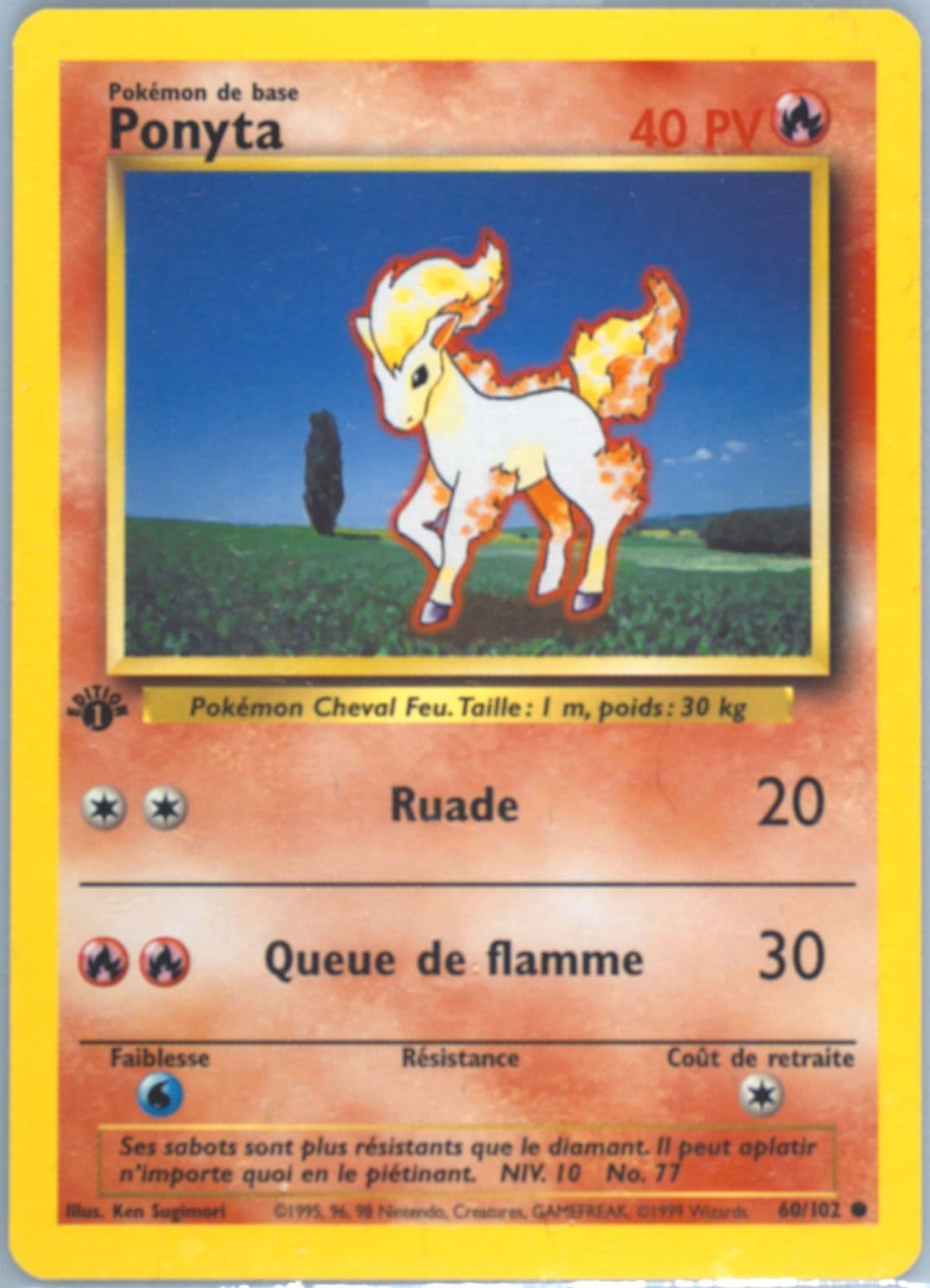 Ponyta 1st Edition (60) 1999 Pokemon French