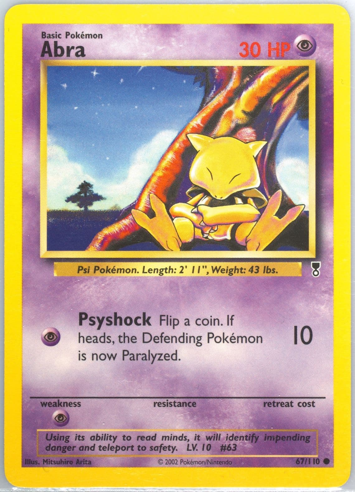 Abra (67) 2002 Pokemon Legendary Collection