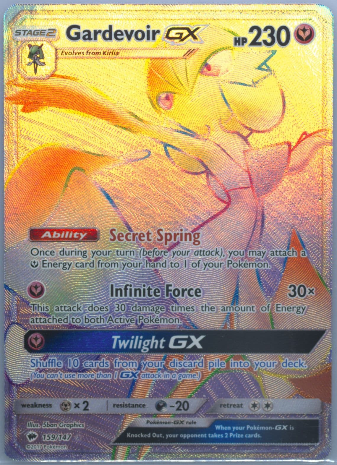 Full Art/Gardevoir GX Secret (159) 2017 Pokemon Sun & Moon Burning Shadows