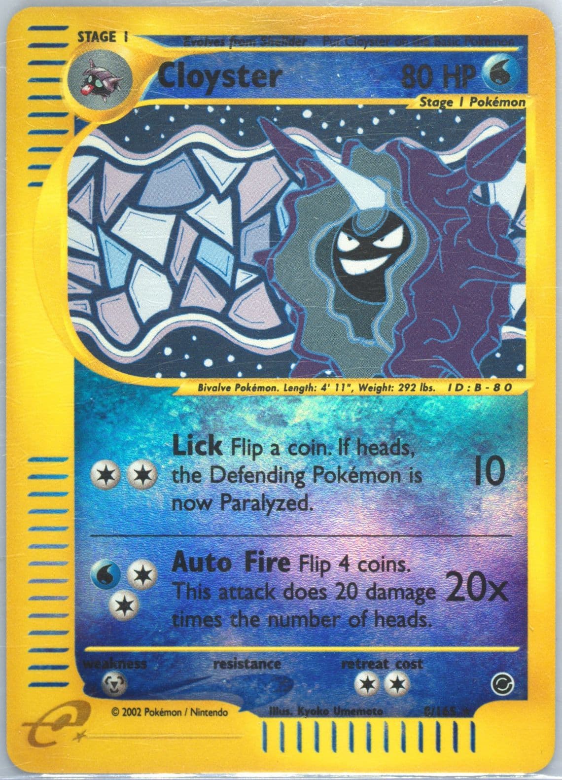 Cloyster-Reverse Foil (8) 2002 Pokemon Expedition