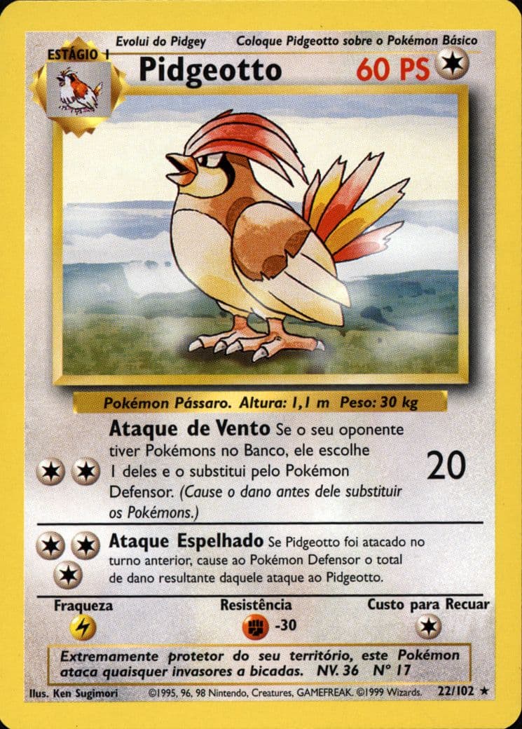 Pidgeotto (22) 1999 Pokemon Portuguese