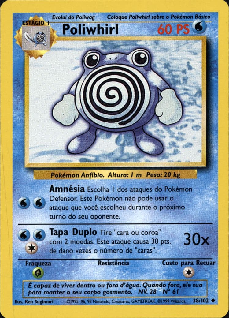 Poliwhirl (38) 1999 Pokemon Portuguese