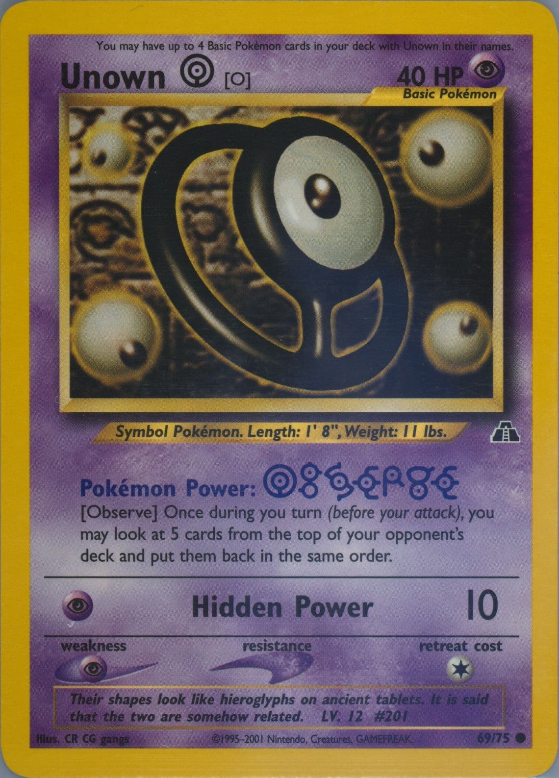Unown O (69) 2001 Pokemon Neo Discovery