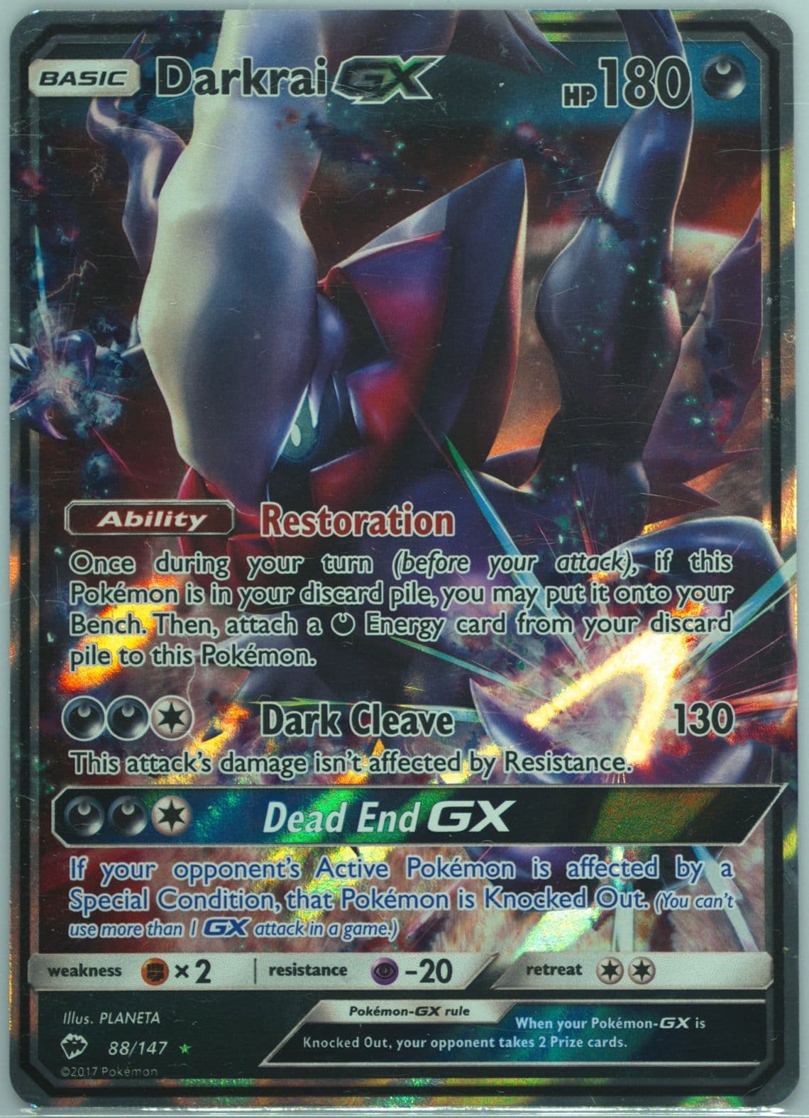 Darkrai GX (88) 2017 Pokemon Sun & Moon Burning Shadows