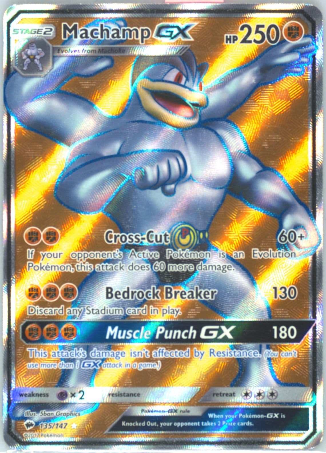 Full Art/Machamp GX (135) 2017 Pokemon Sun & Moon Burning Shadows
