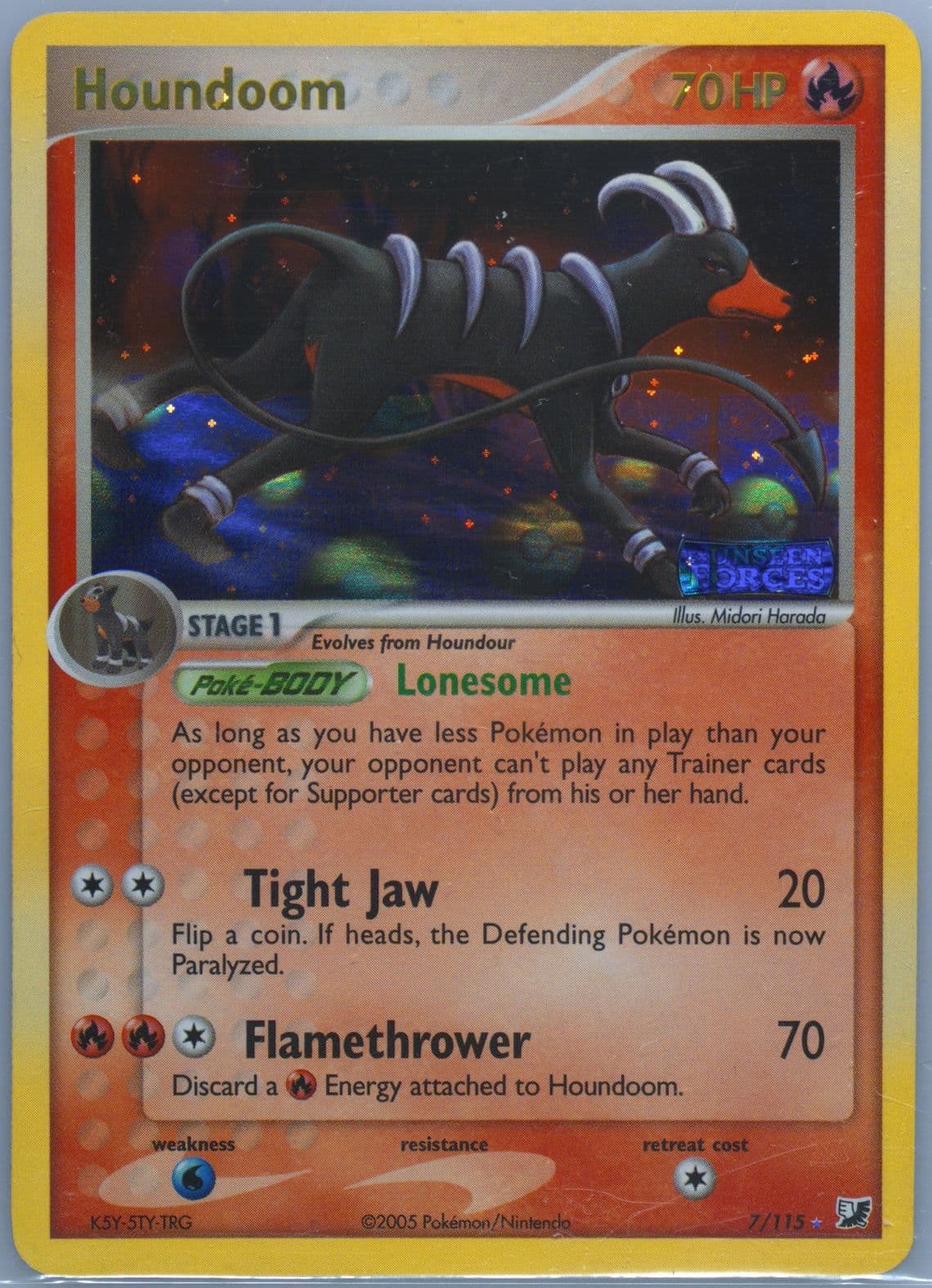 Houndoom-Reverse Foil (7) 2005 Pokemon EX Unseen Forces