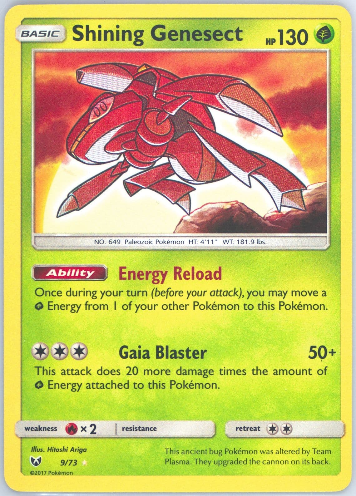 Shining Genesect-Holo (9) 2017 Pokemon Sun & Moon Shining Legends
