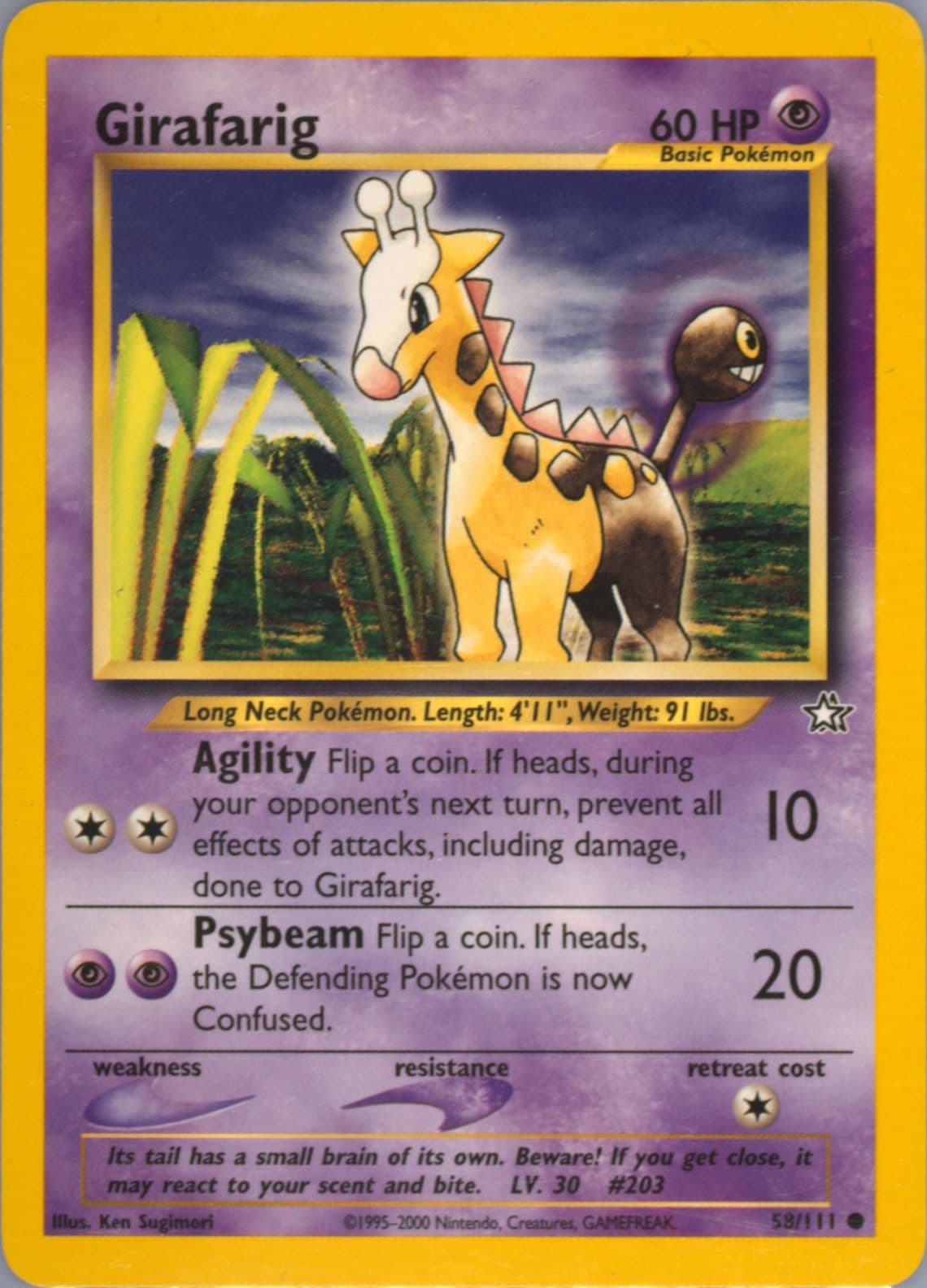 Girafarig (58) 2000 Pokemon Neo Genesis