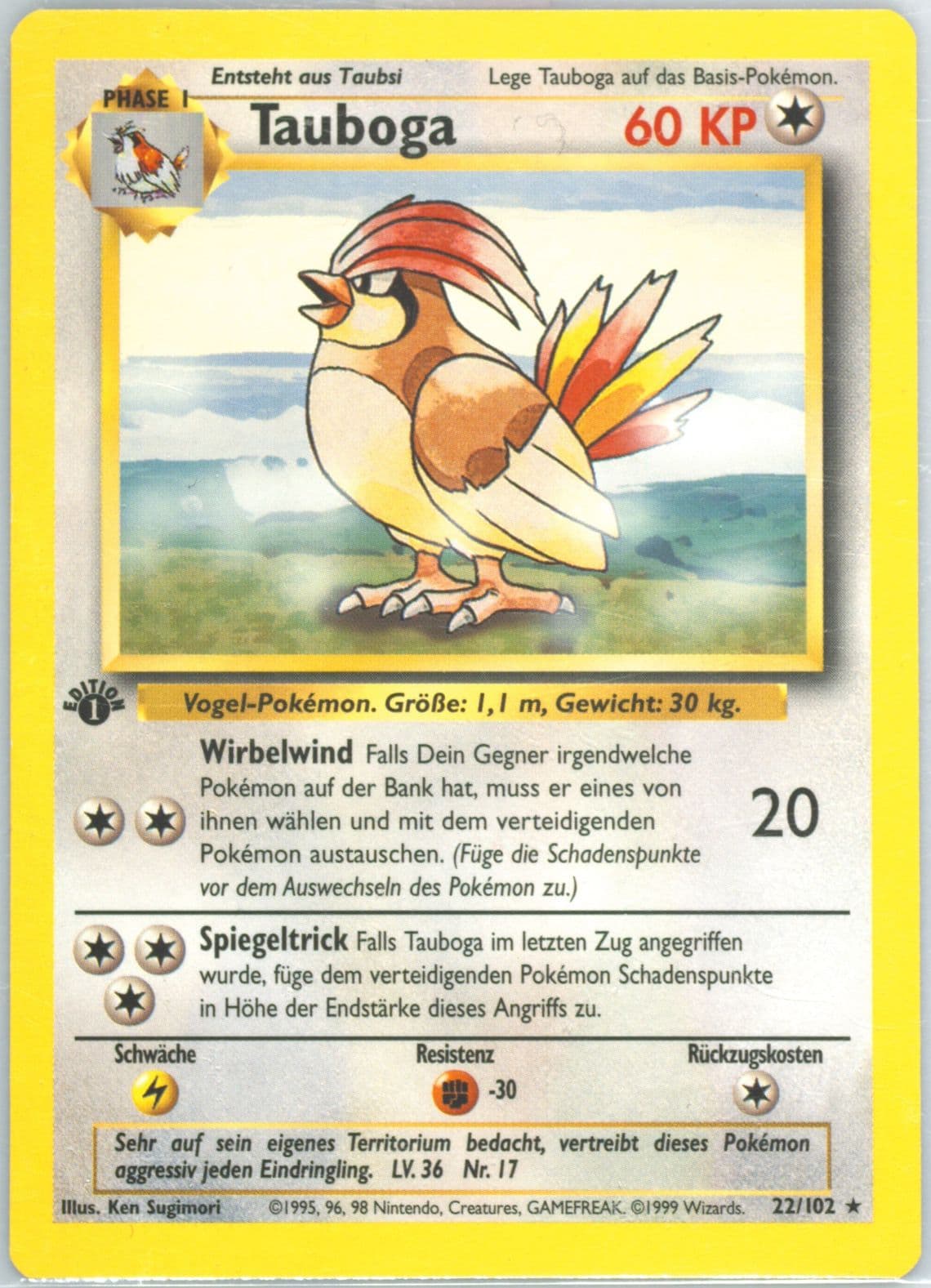 Tauboga 1st Edition (22) 1999 Pokemon German