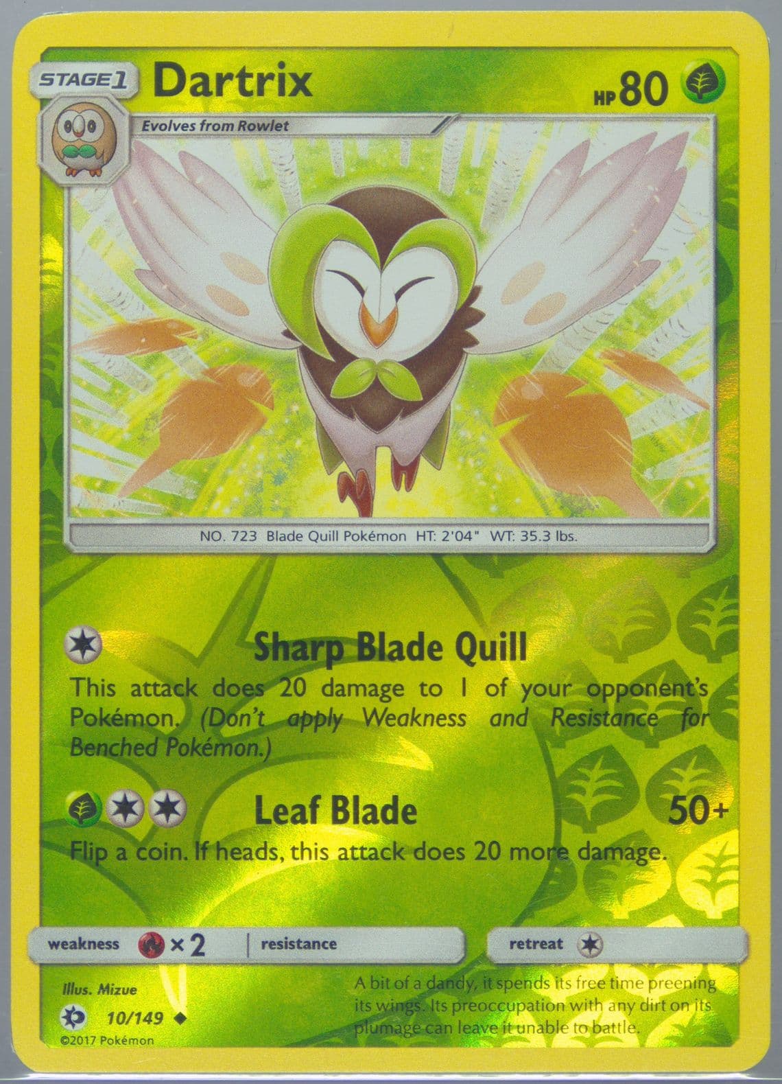 Dartrix-Reverse Foil (10) 2017 Pokemon Sun & Moon