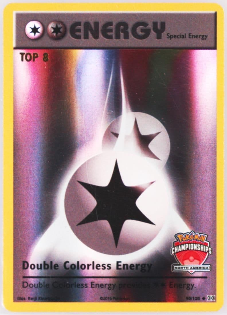 Double Colorless Energy Reverse Foil-Top 8 North America Championship (90) 2016 Pokemon XY Evolutions