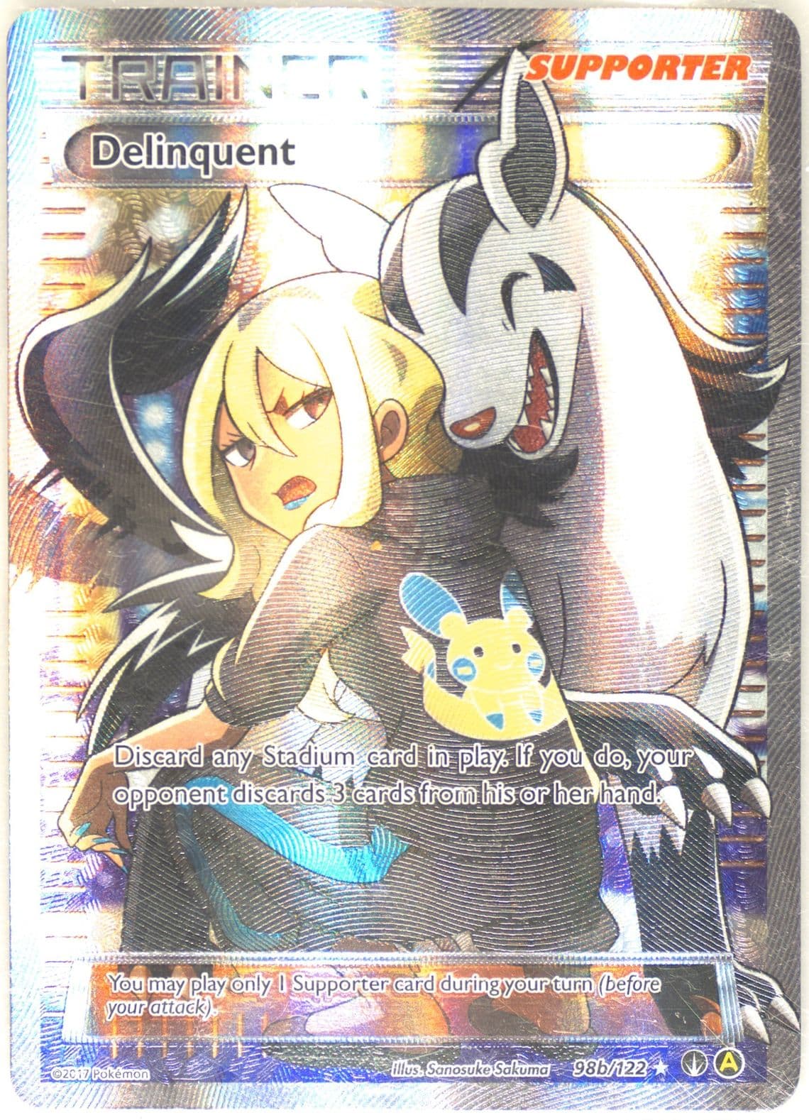 Full Art/Delinquent (98b) 2017 Pokemon Premium Trainer XY Collection Promo