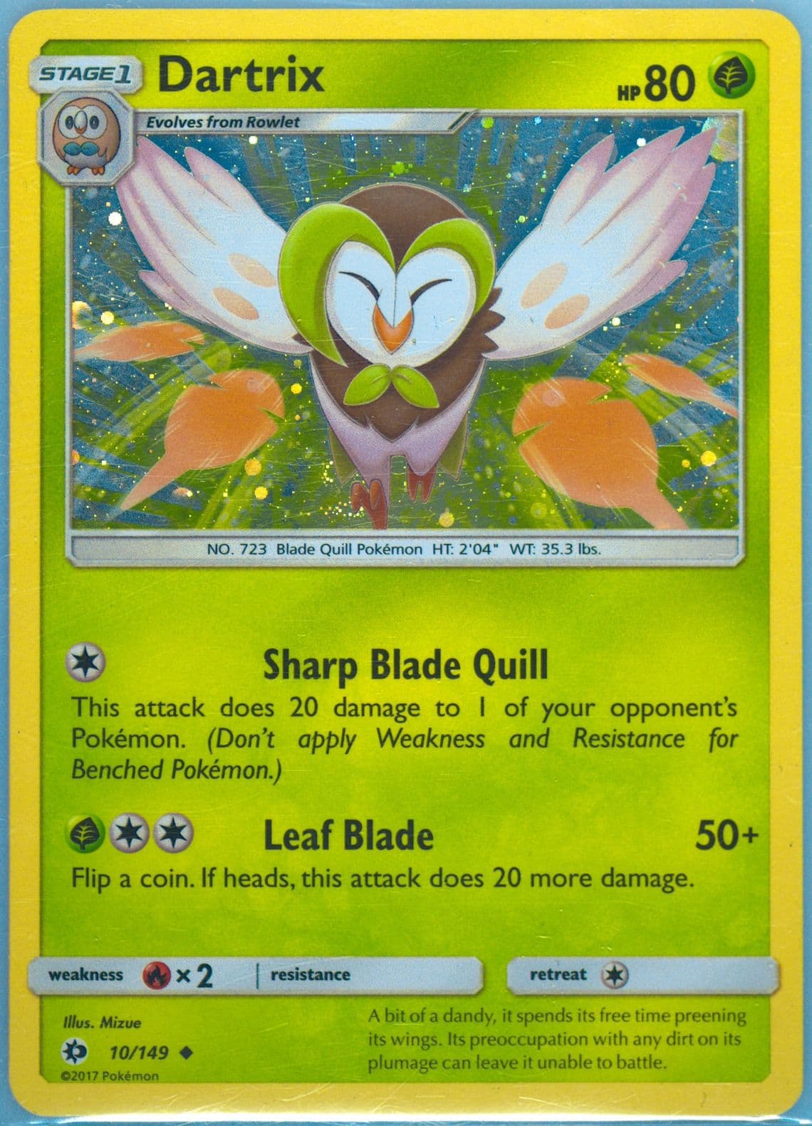 Dartrix-Holo Cosmos-Decidueye GX Premium Collection (10) 2017 Pokemon Sun & Moon