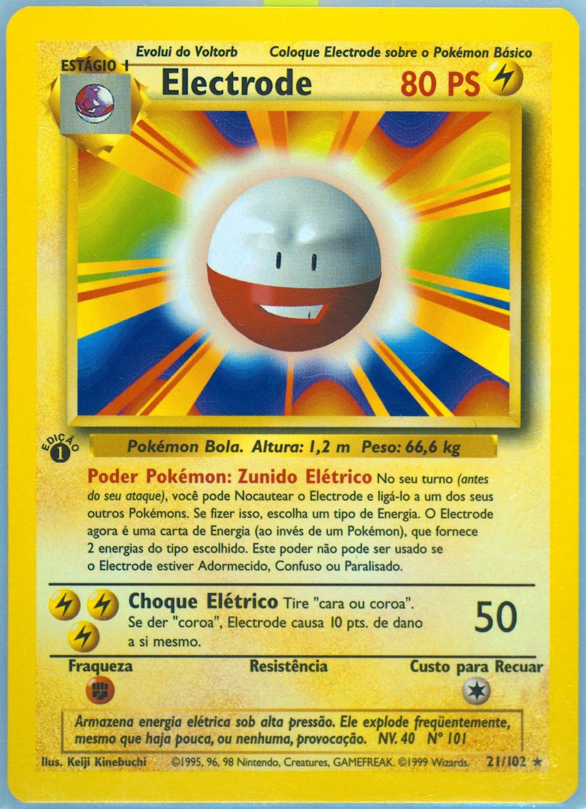 Electrode 1st Edition (21) 1999 Pokemon Portuguese