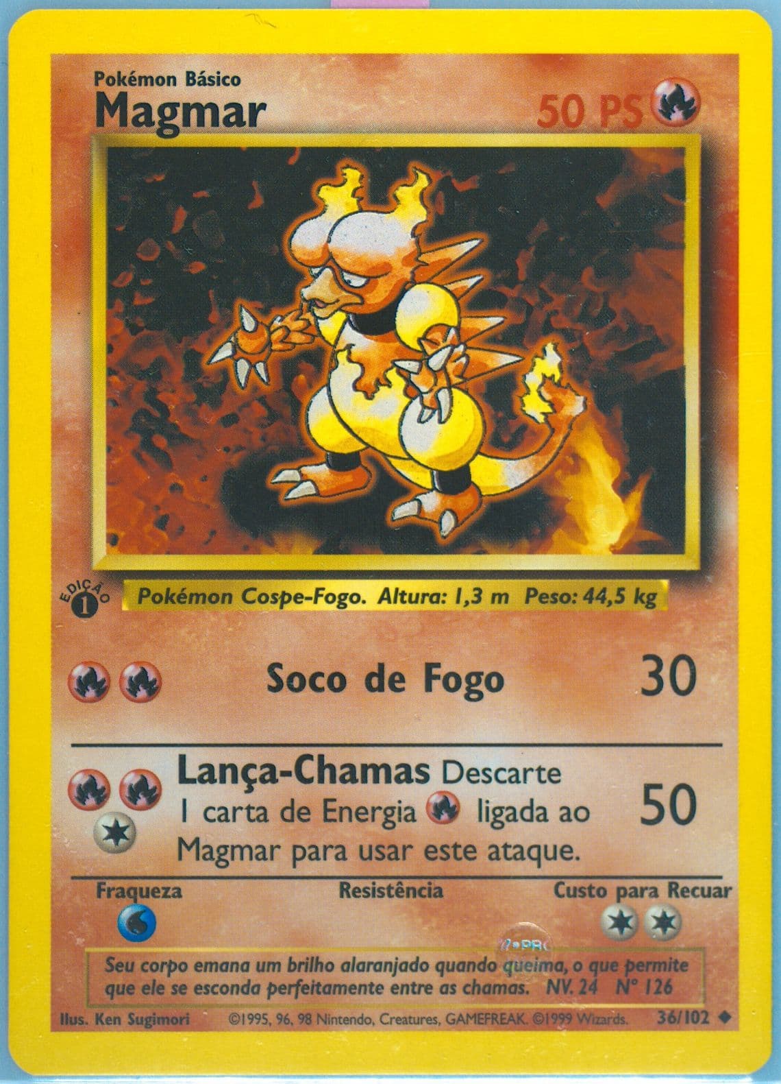 Magmar 1st Edition (36) 1999 Pokemon Portuguese
