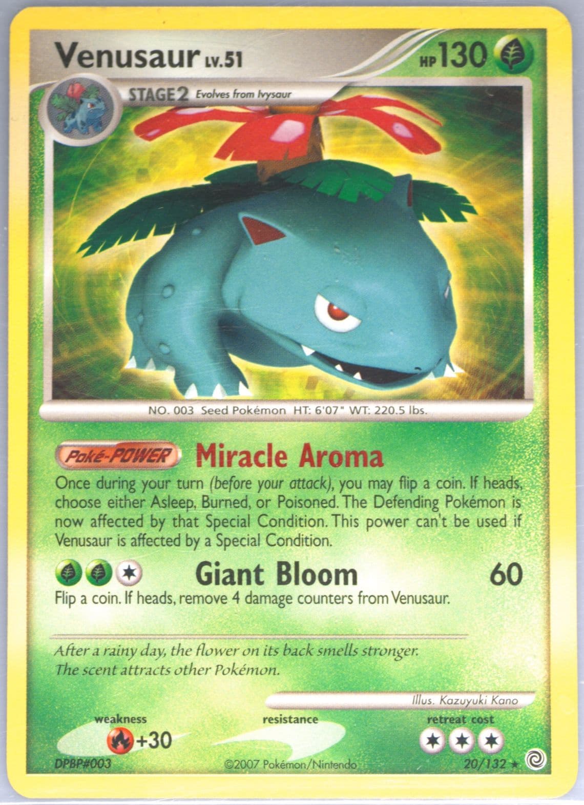 Venusaur Lavaflow Theme Deck (20) 2007 Pokemon Diamond & Pearl Secret Wonders