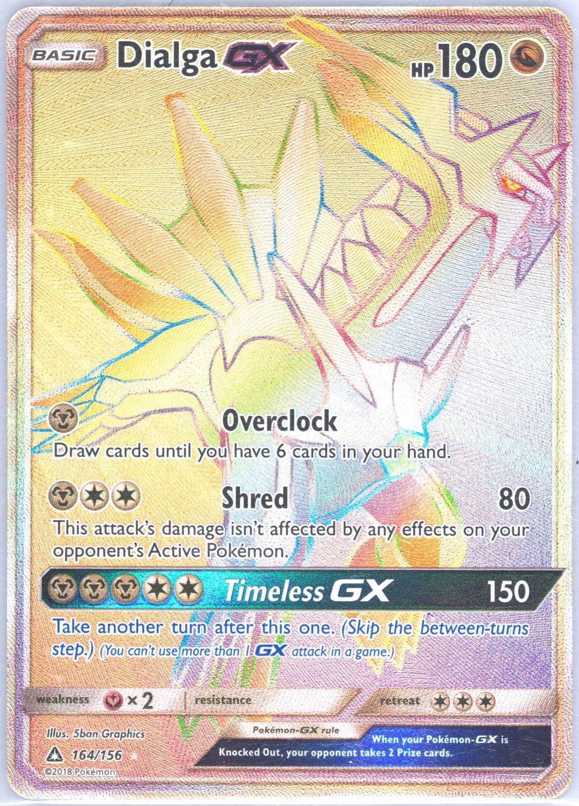 Full Art/Dialga GX Secret (164) 2018 Pokemon Sun & Moon Ultra Prism