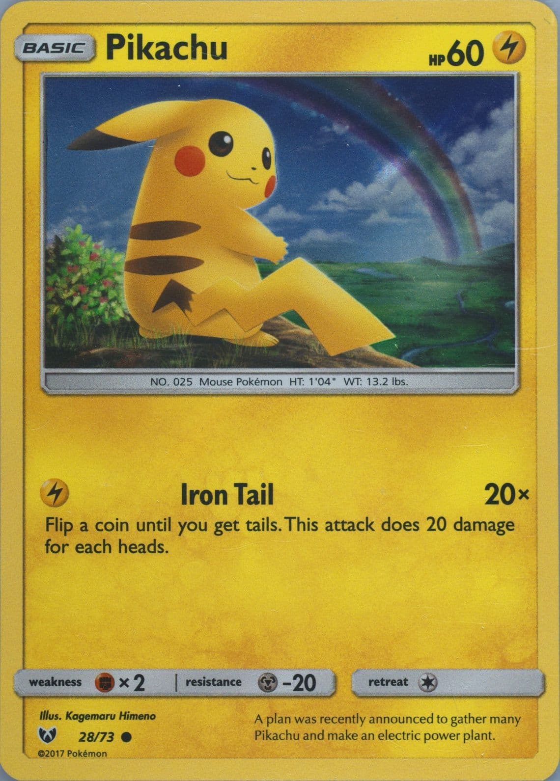 Pikachu-Holo (28) 2017 Pokemon Sun & Moon Shining Legends