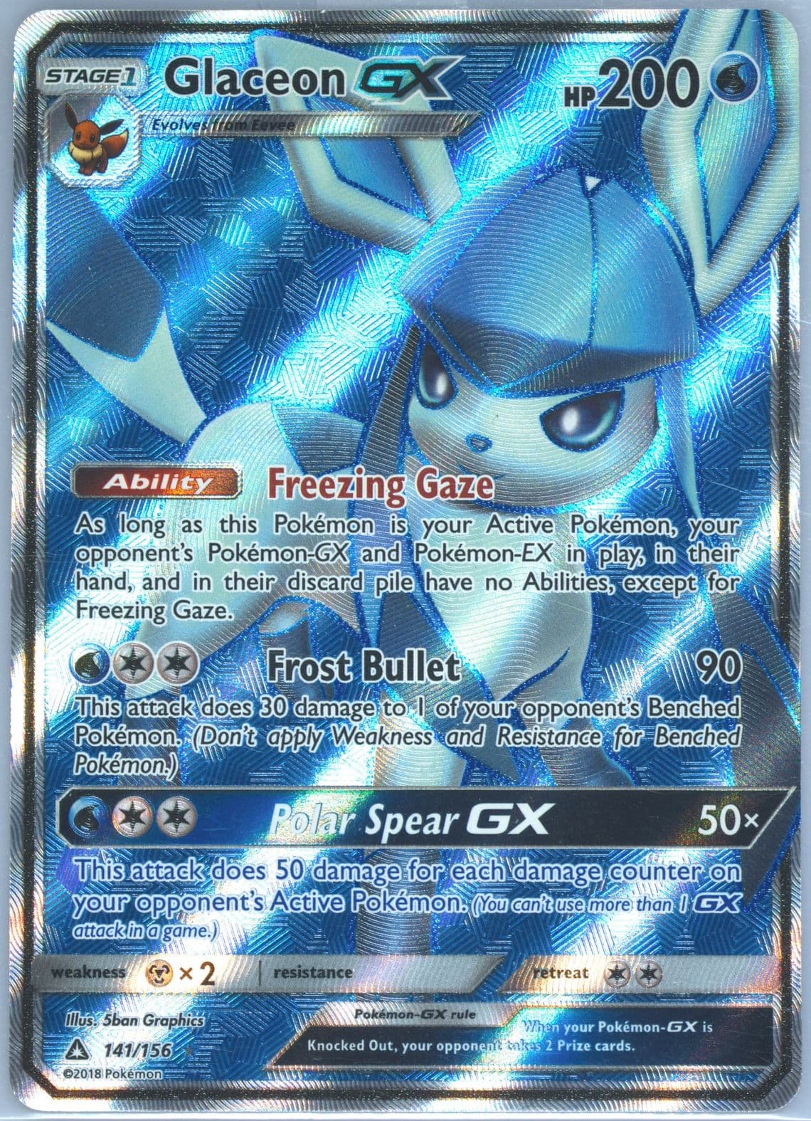 Full Art/Glaceon GX (141) 2018 Pokemon Sun & Moon Ultra Prism