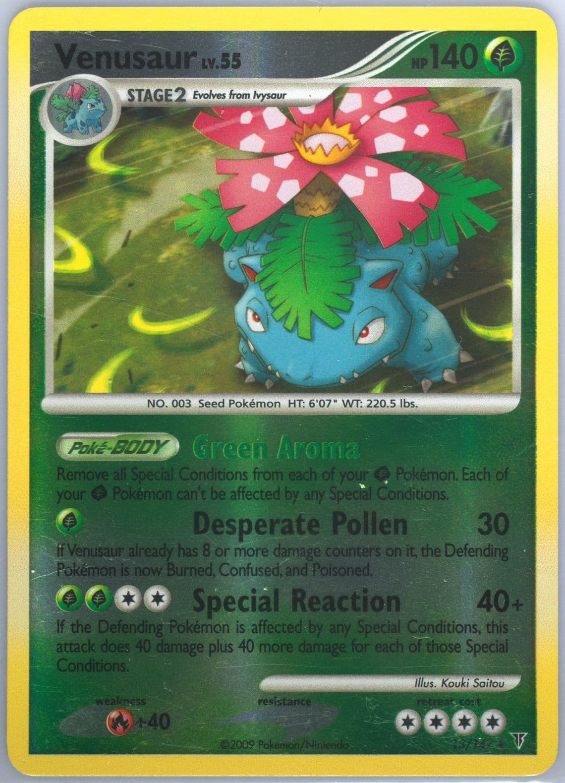 Venusaur-Reverse Foil (13) 2009 Pokemon Platinum Supreme Victors