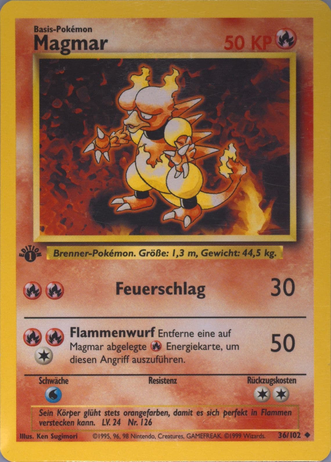 Magmar 1st Edition (36) 1999 Pokemon German