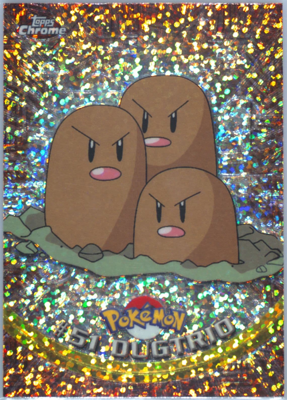 Dugtrio Sparkle (51) 2000 Topps Chrome Pokemon T.V.
