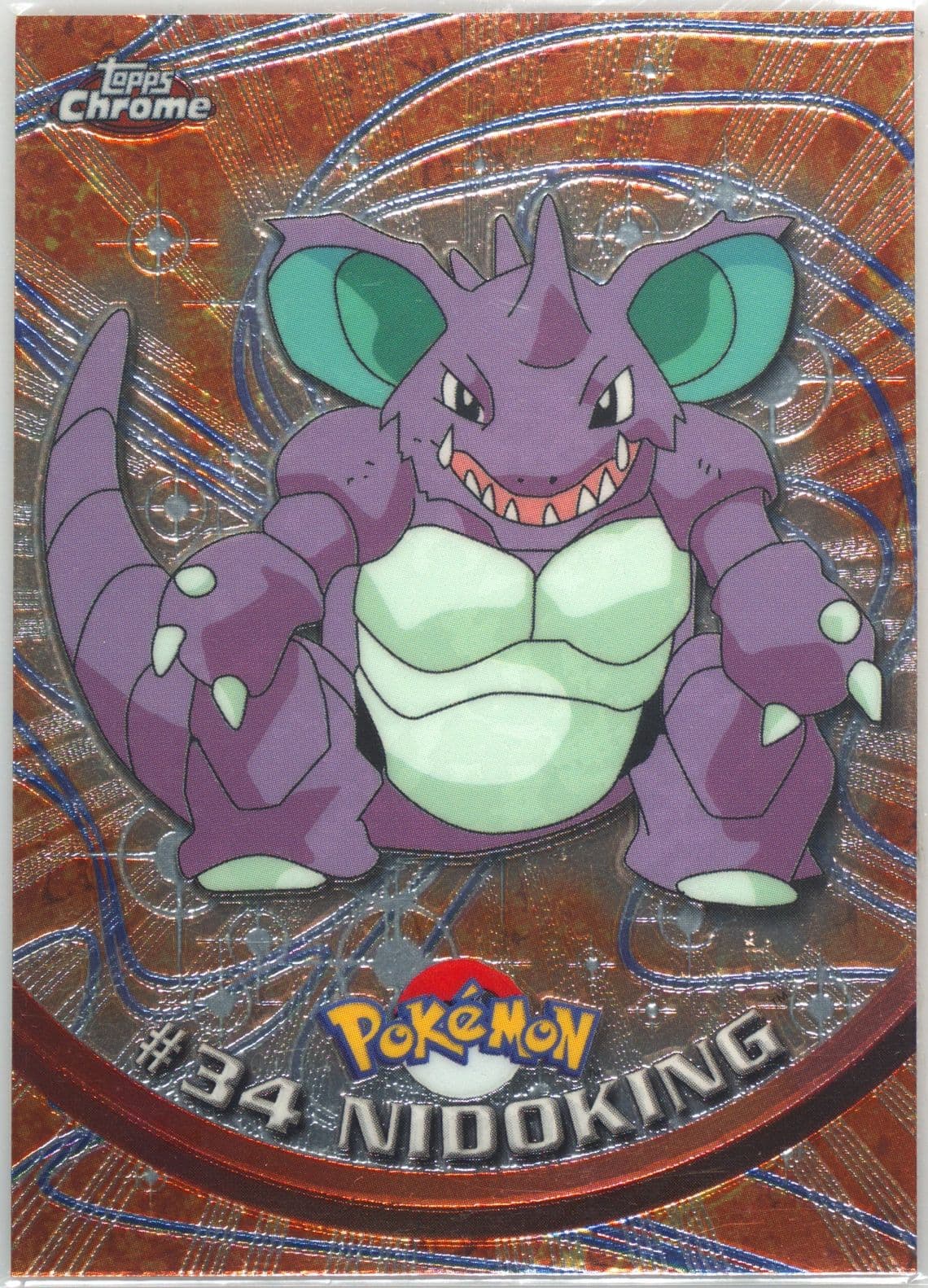 Nidoking (34) 2000 Topps Chrome Pokemon T.V.