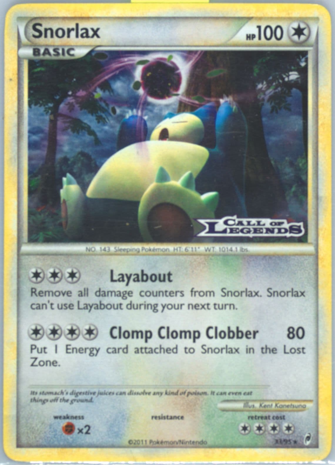 Snorlax-Holo Prerelease (33) 2011 Pokemon Call of Legends