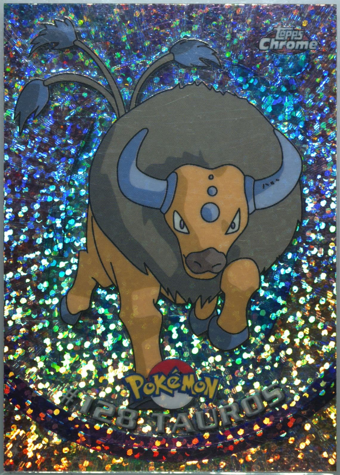 Tauros Sparkle (128) 2000 Topps Chrome Pokemon T.V.