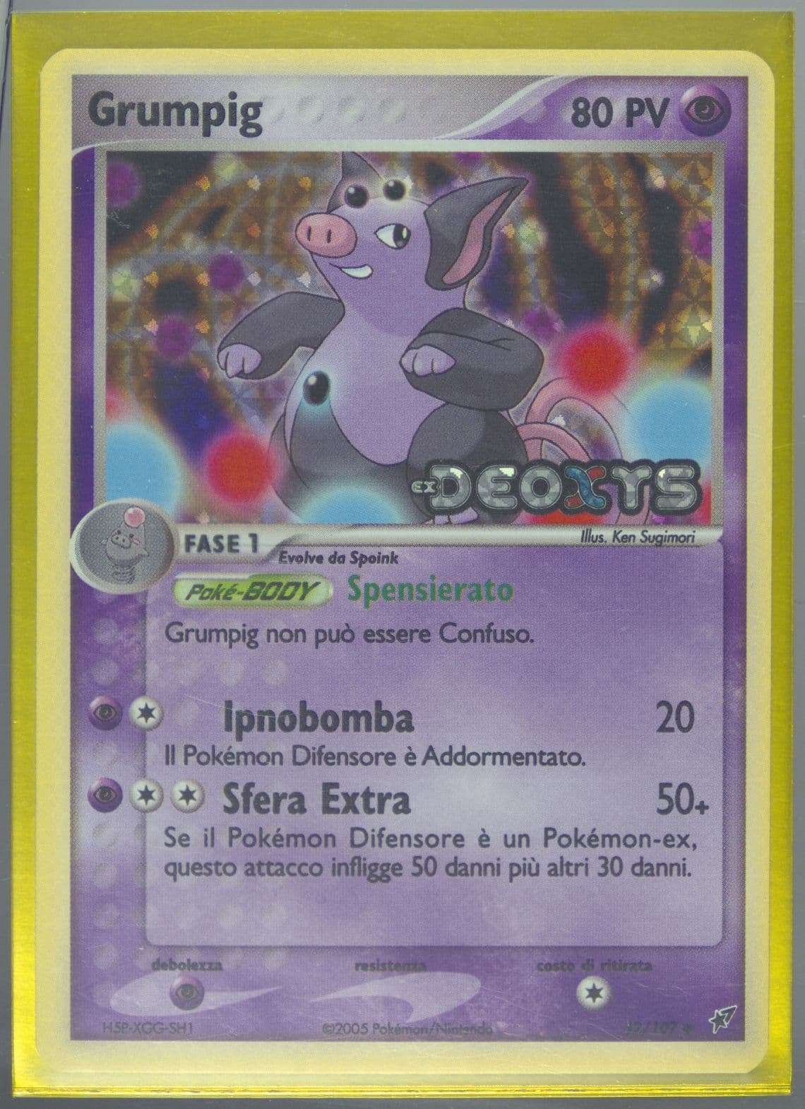 Grumpig-Reverse Foil Italian (32) 2005 Pokemon EX Deoxys