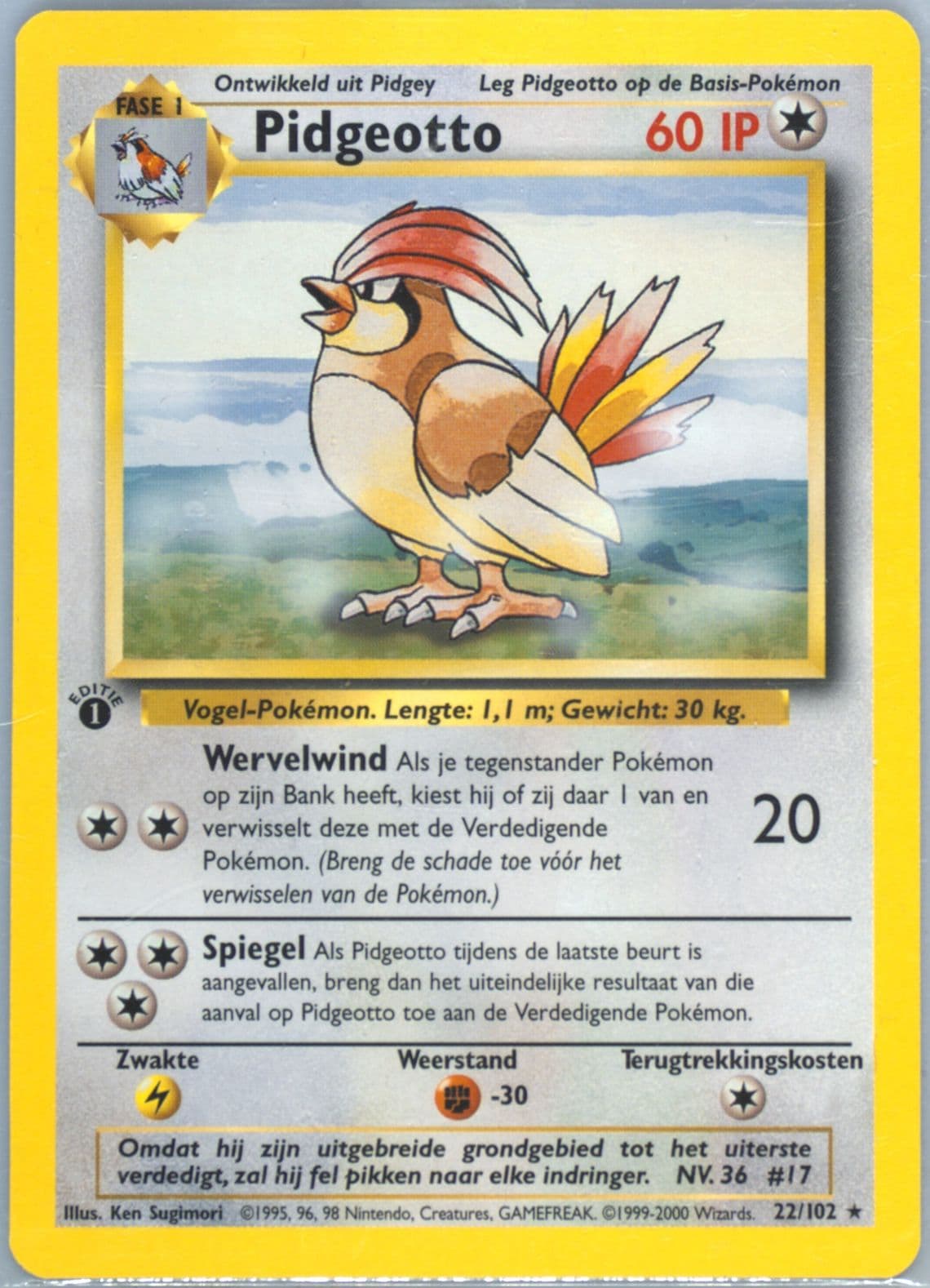 Pidgeotto 1st Edition (22) 1999 Pokemon Dutch