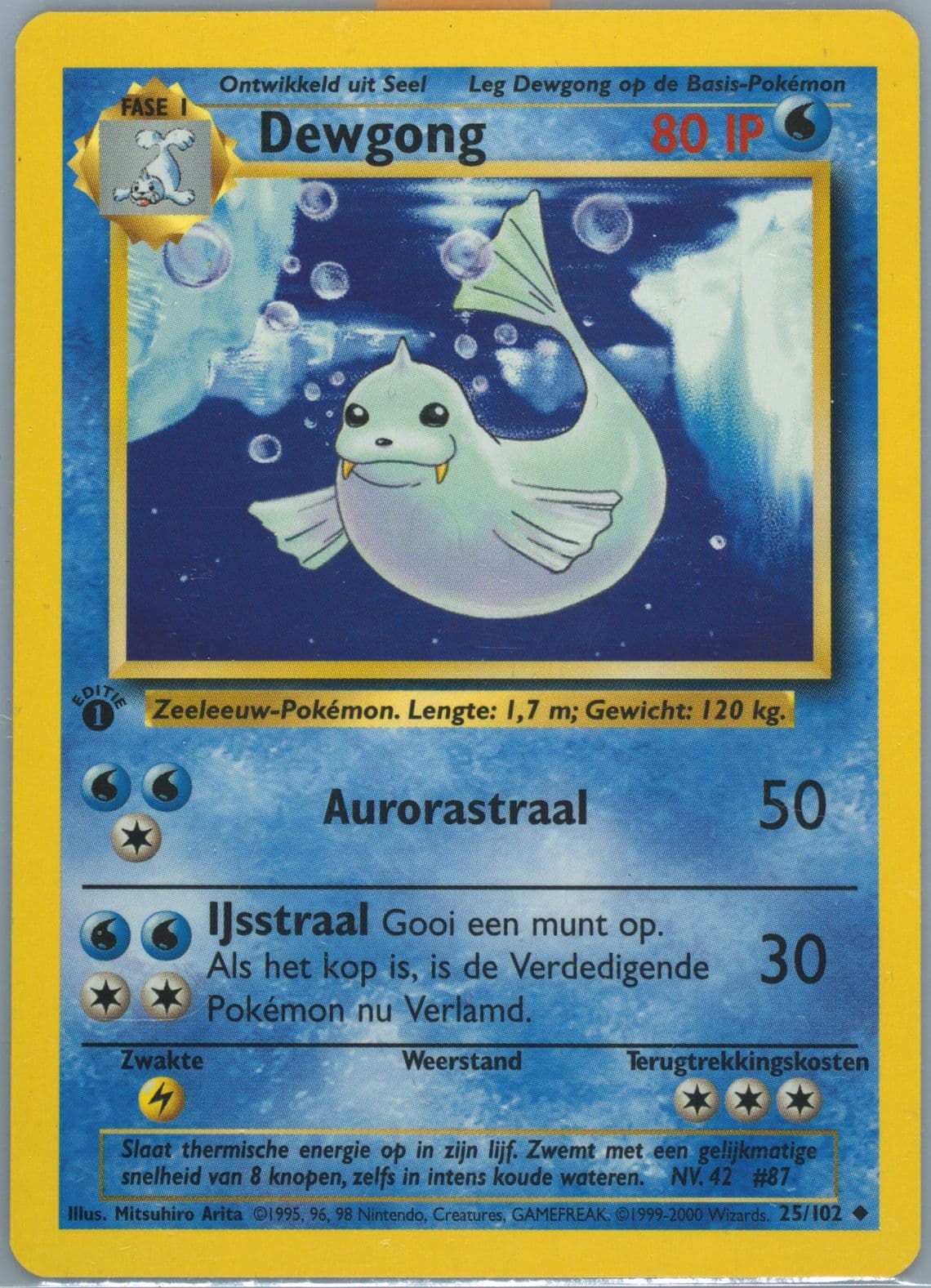 Dewgong 1st Edition (25) 1999 Pokemon Dutch