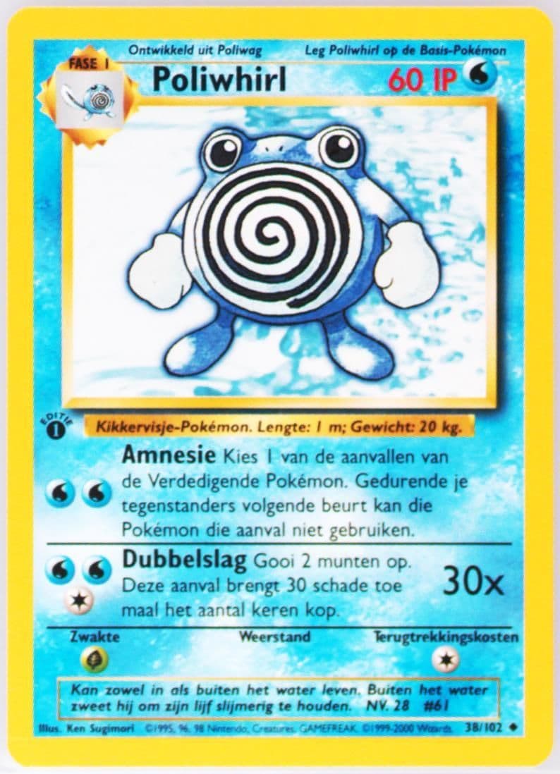 Poliwhirl 1st Edition (38) 1999 Pokemon Dutch