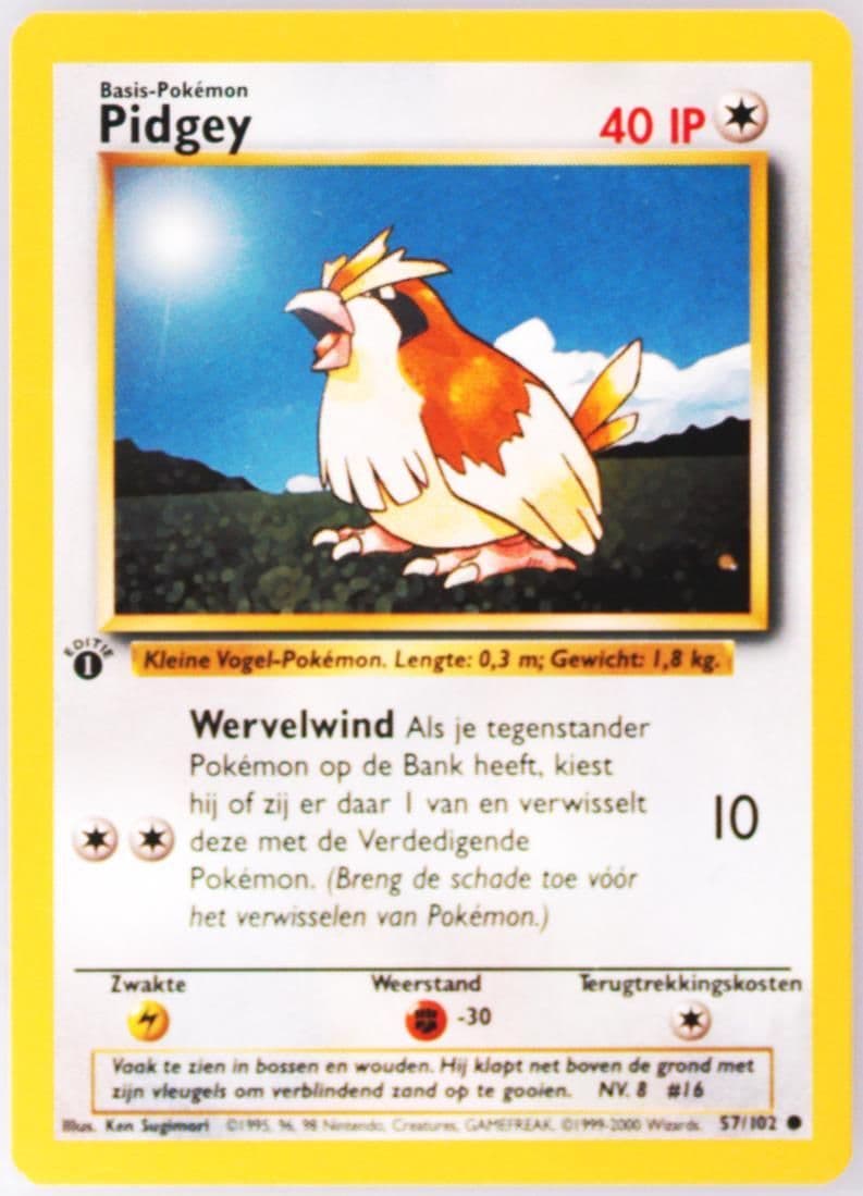 Pidgey 1st Edition (57) 1999 Pokemon Dutch