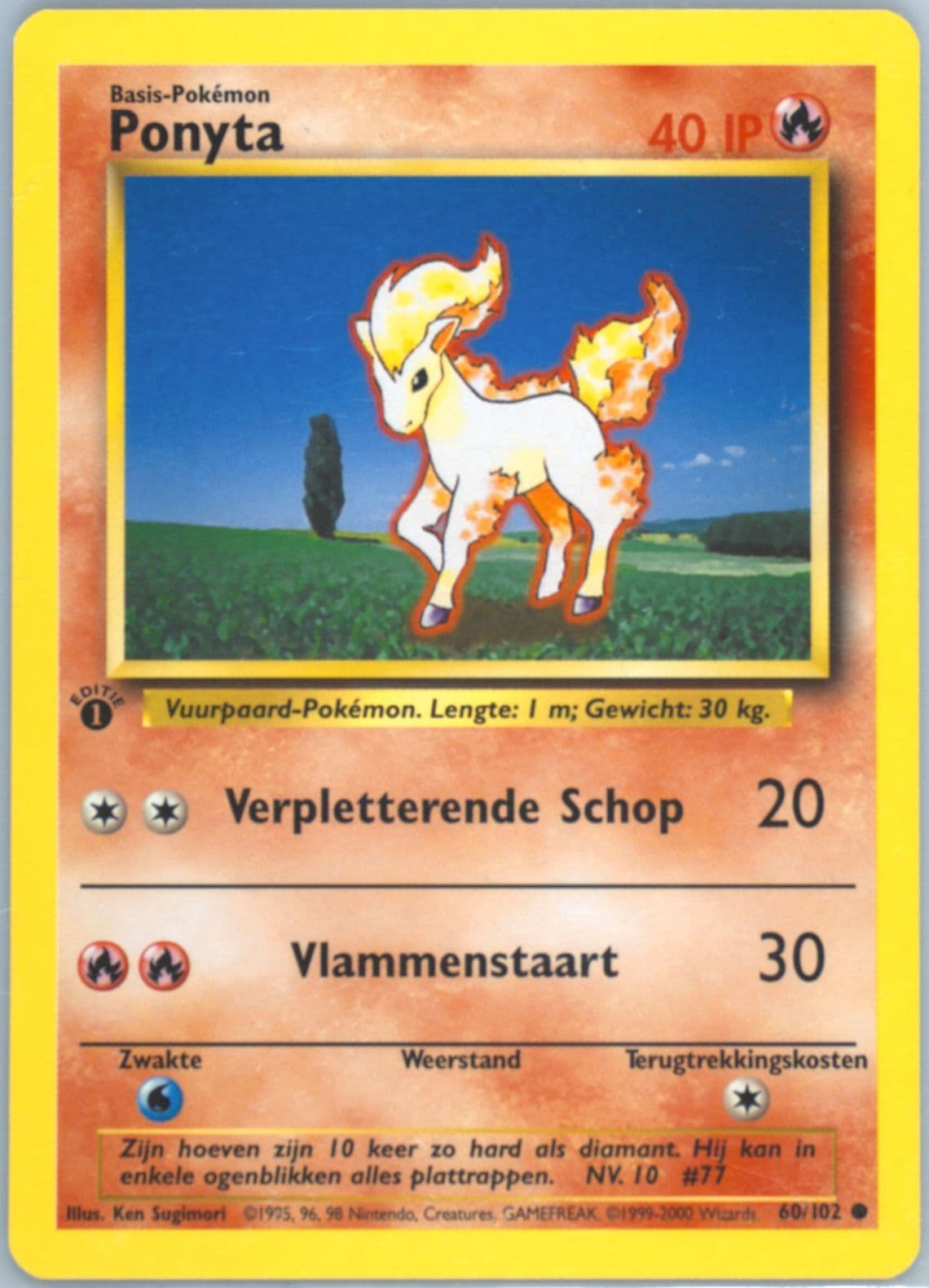 Ponyta 1st Edition (60) 1999 Pokemon Dutch
