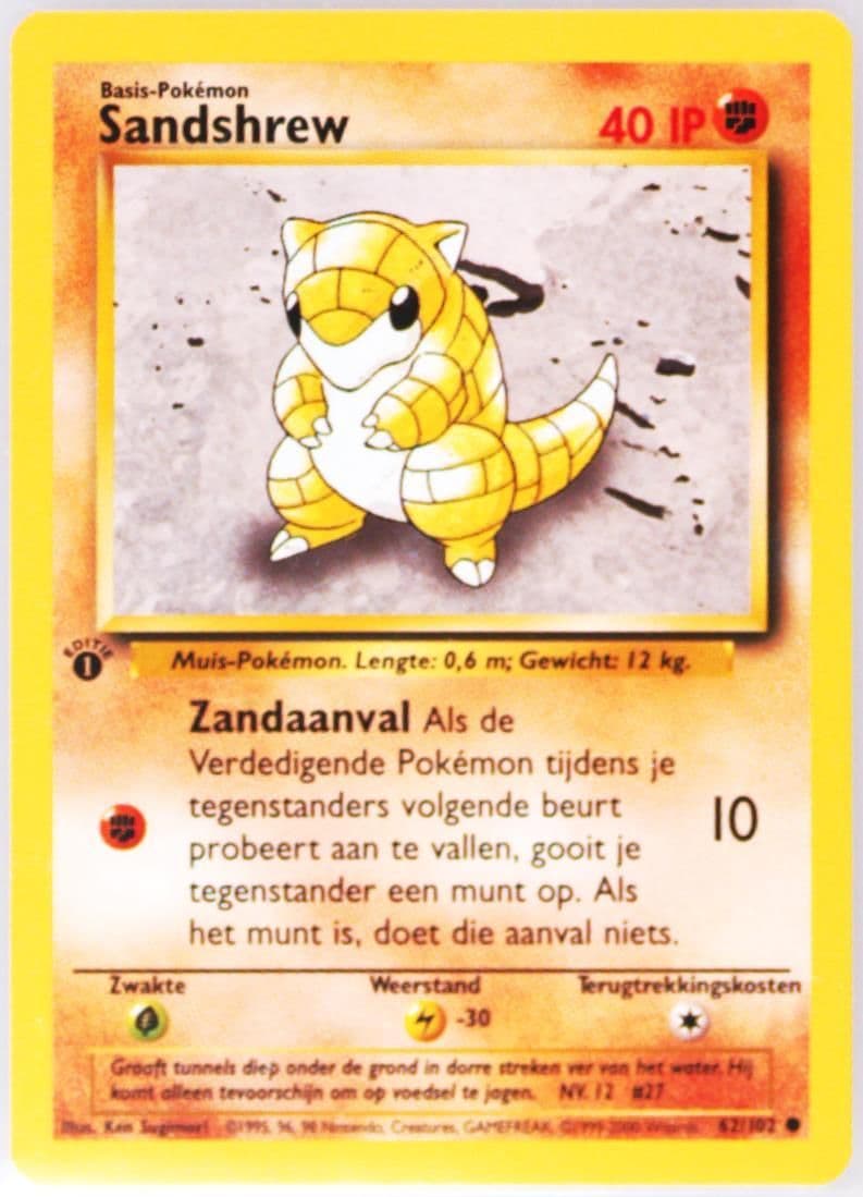 Sandshrew 1st Edition (62) 1999 Pokemon Dutch