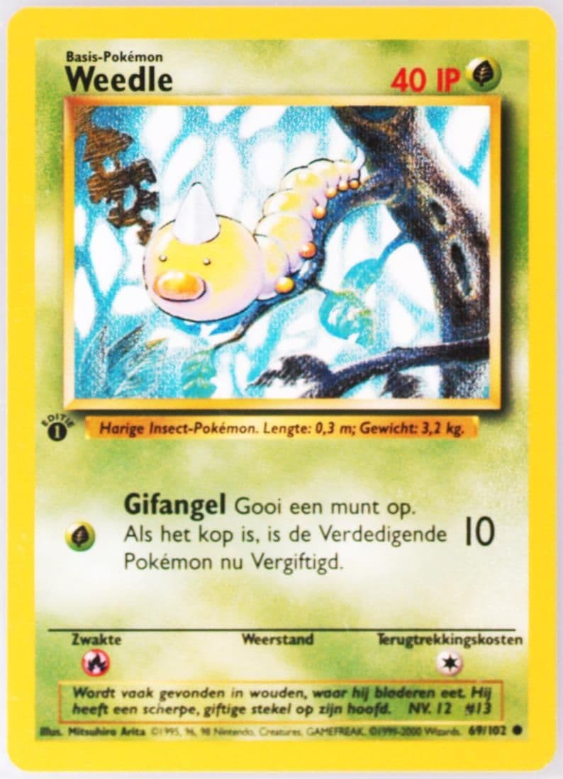 Weedle 1st Edition (69) 1999 Pokemon Dutch