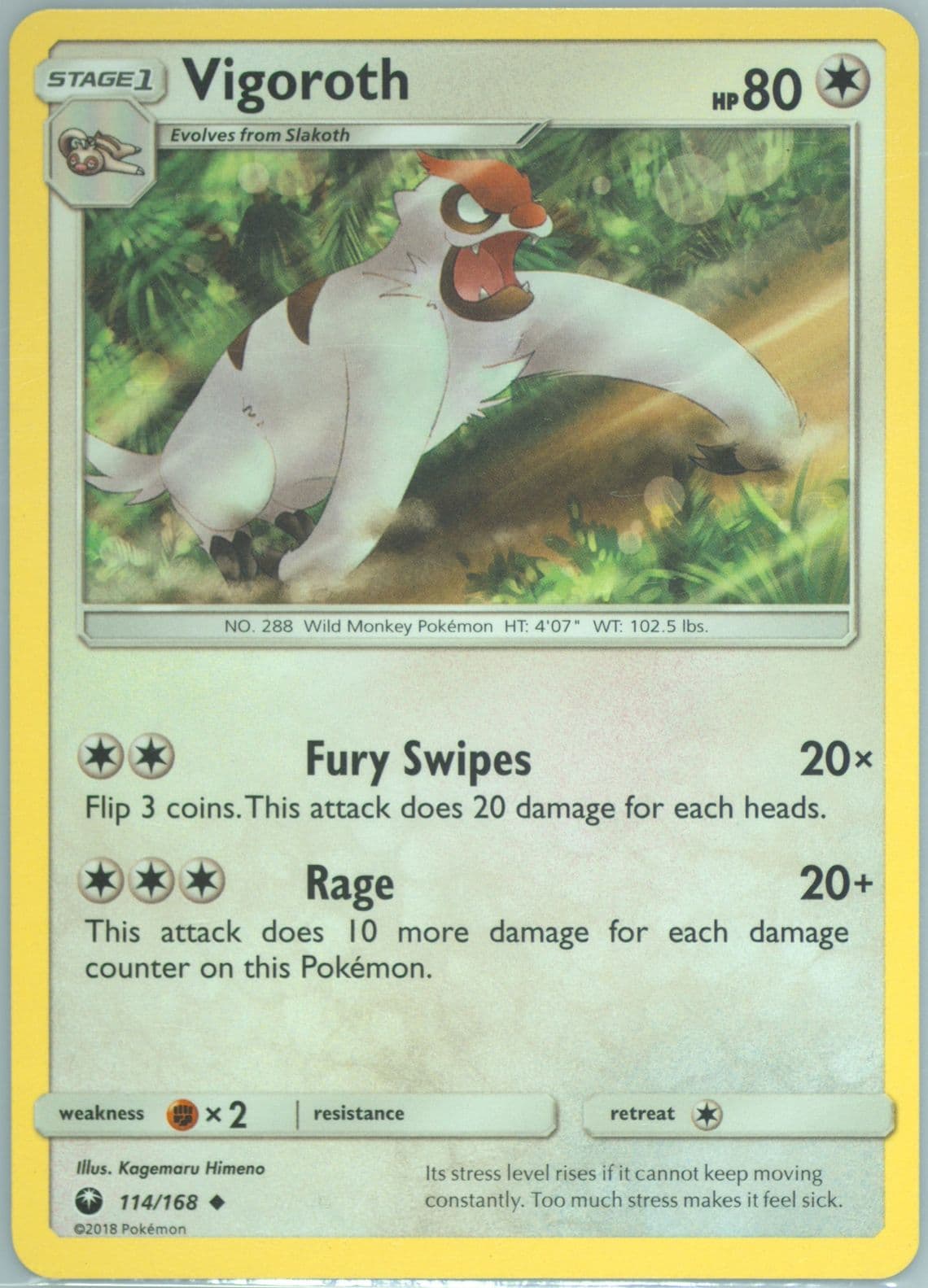 Vigoroth (114) 2018 Pokemon Sun & Moon Celestial Storm