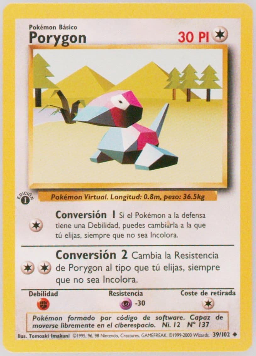 Porygon 1st Edition (39) 1999 Pokemon Spanish
