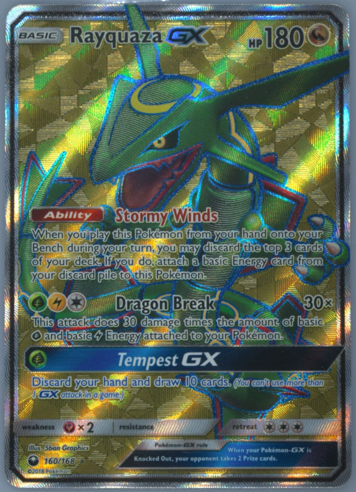 Full Art/Rayquaza GX (160) 2018 Pokemon Sun & Moon Celestial Storm