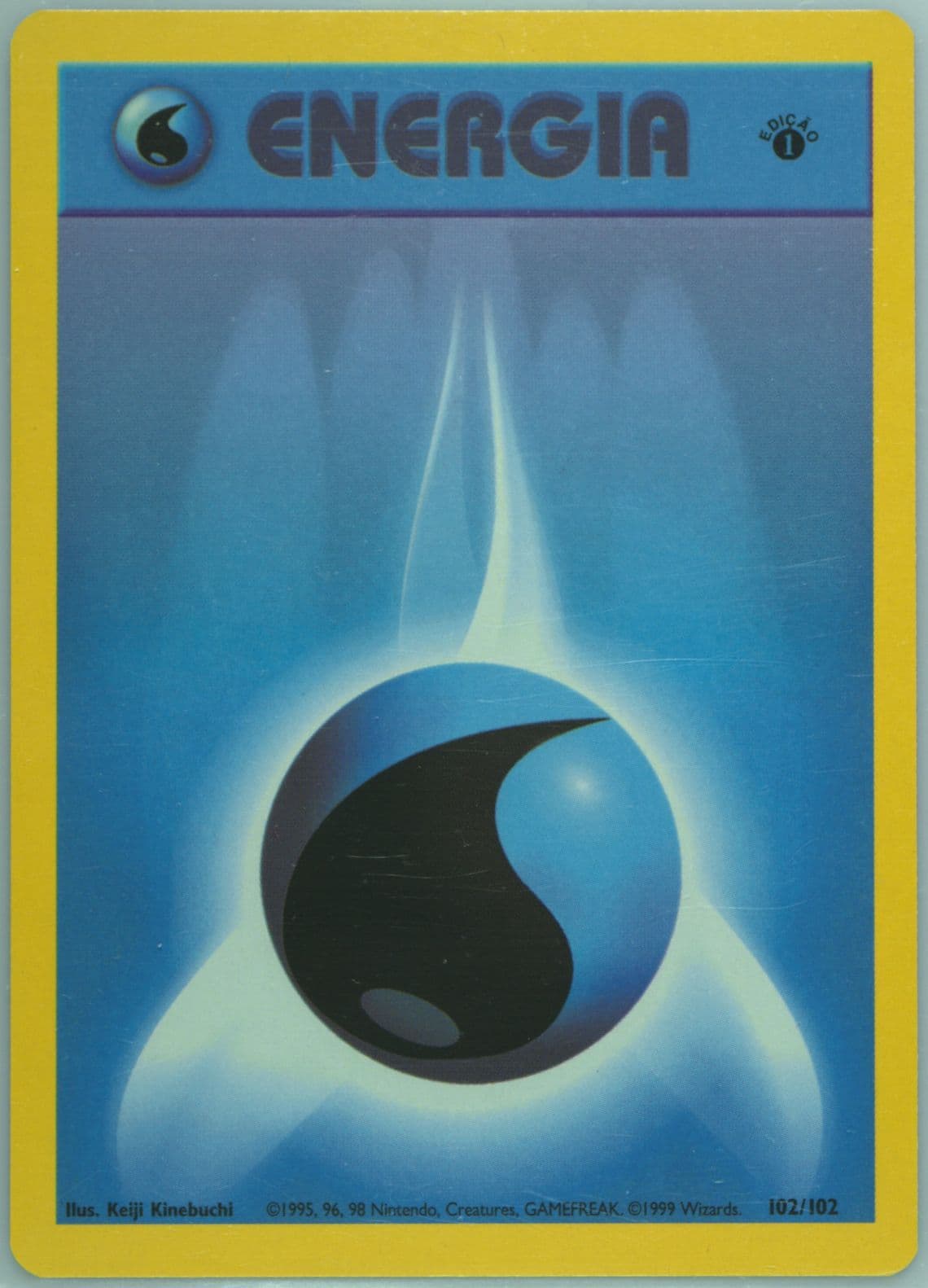 Water Energia 1st Edition (102) 1999 Pokemon Portuguese