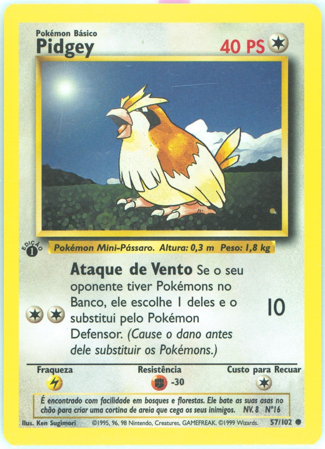 Pidgey 1st Edition (57) 1999 Pokemon Portuguese