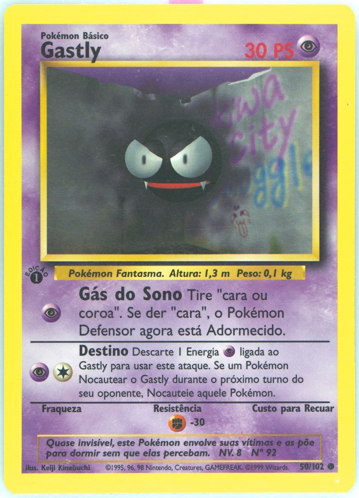 Gastly 1st Edition (50) 1999 Pokemon Portuguese