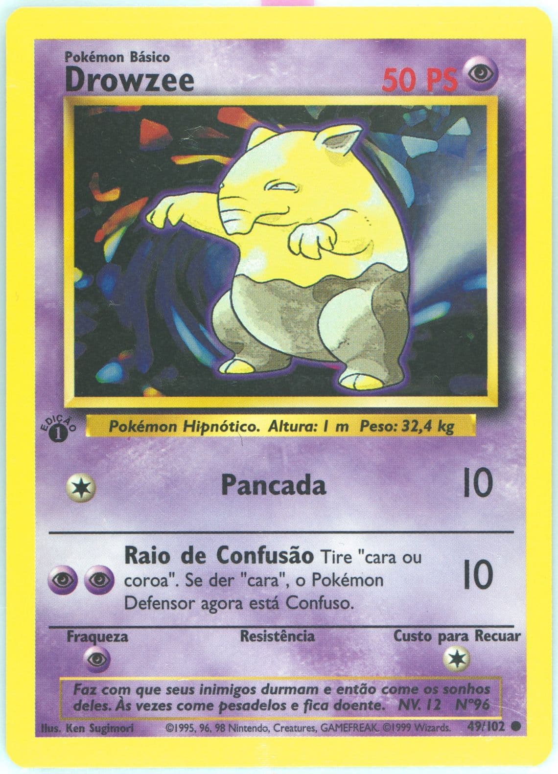 Drowzee 1st Edition (49) 1999 Pokemon Portuguese