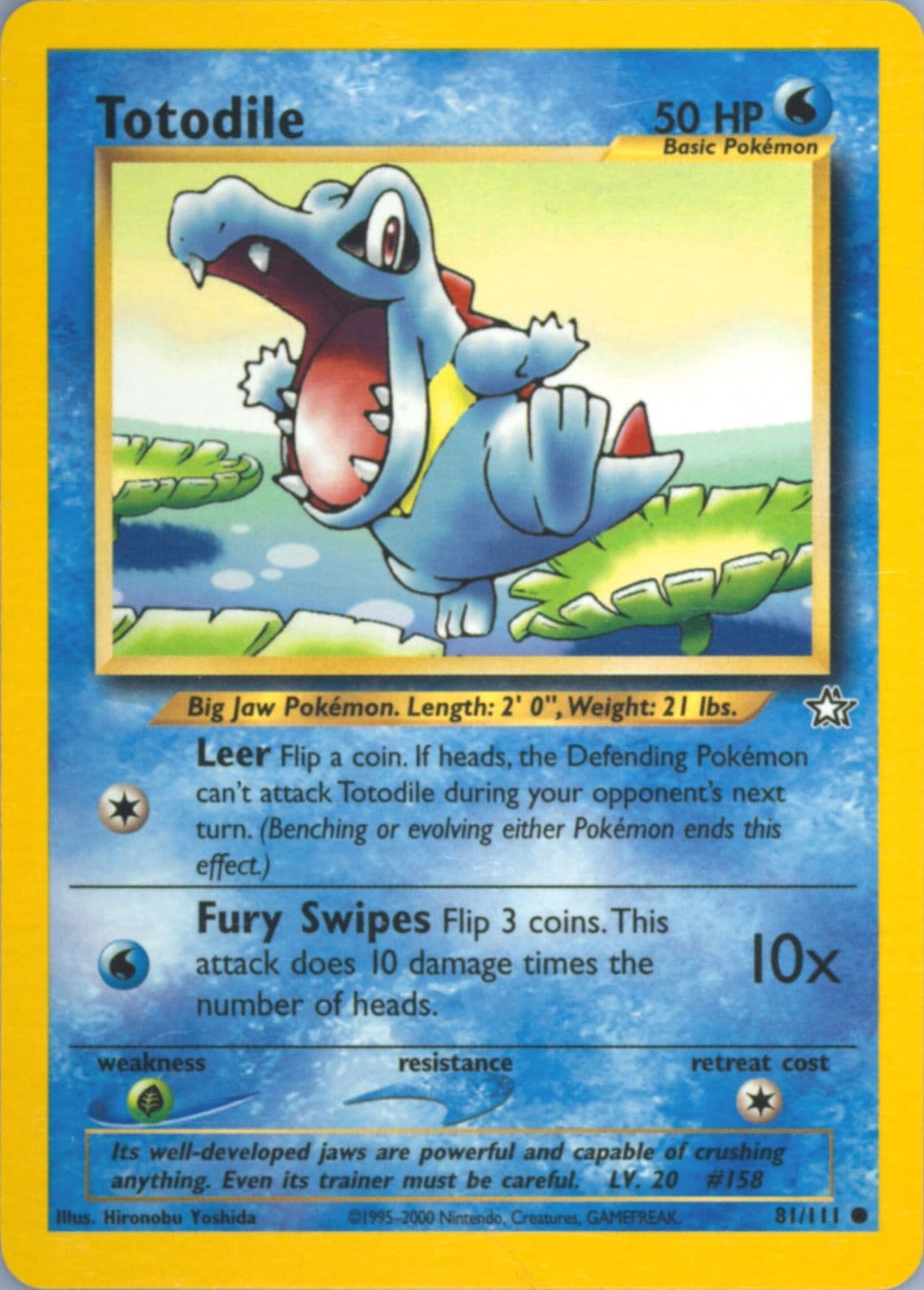 Totodile (81) 2000 Pokemon Neo Genesis