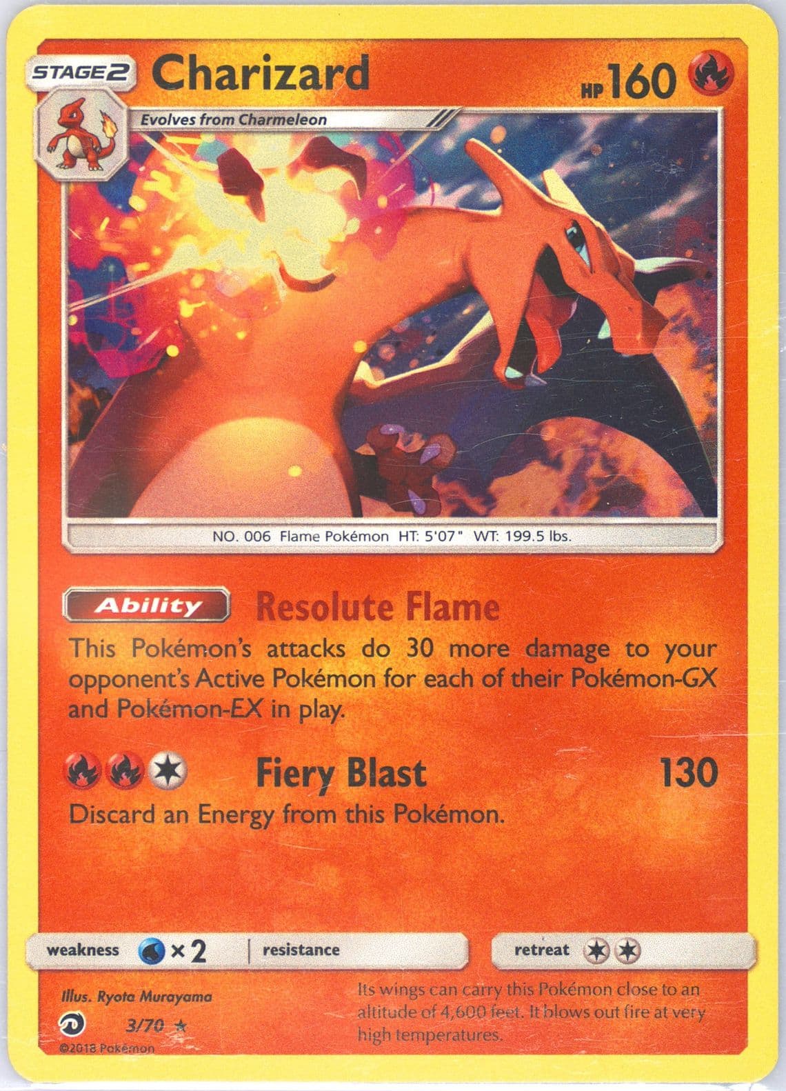 Charizard-Holo (3) 2018 Pokemon Sun & Moon Dragon Majesty