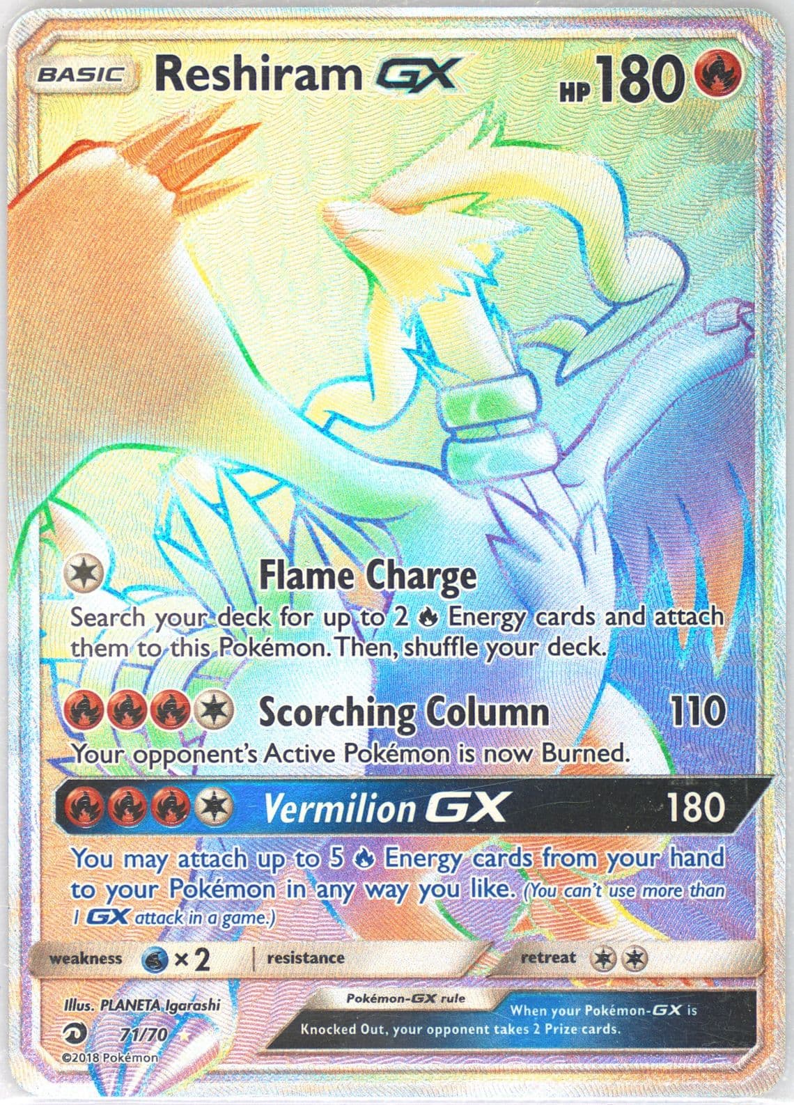 Full Art/Reshiram GX Secret (71) 2018 Pokemon Sun & Moon Dragon Majesty