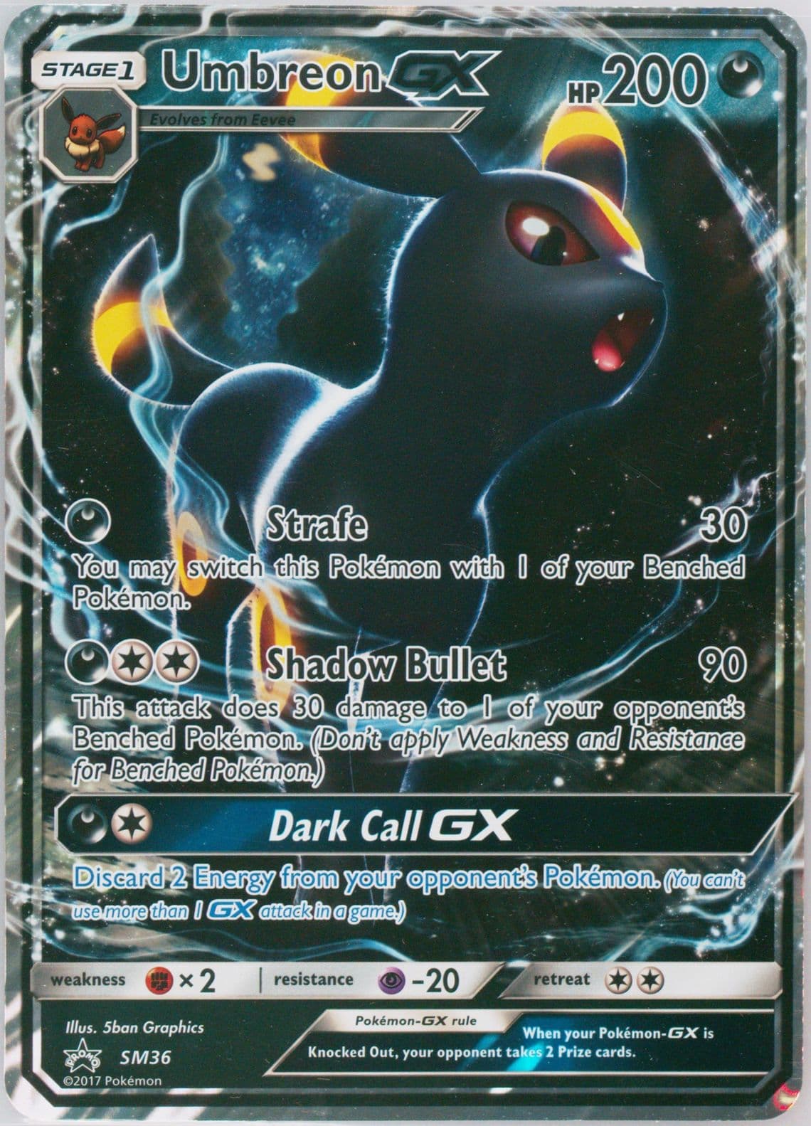 Umbreon GX-Holo Umbreon GX Premium Collection-Jumbo (SM36) 2017 Pokemon SM Black Star Promo