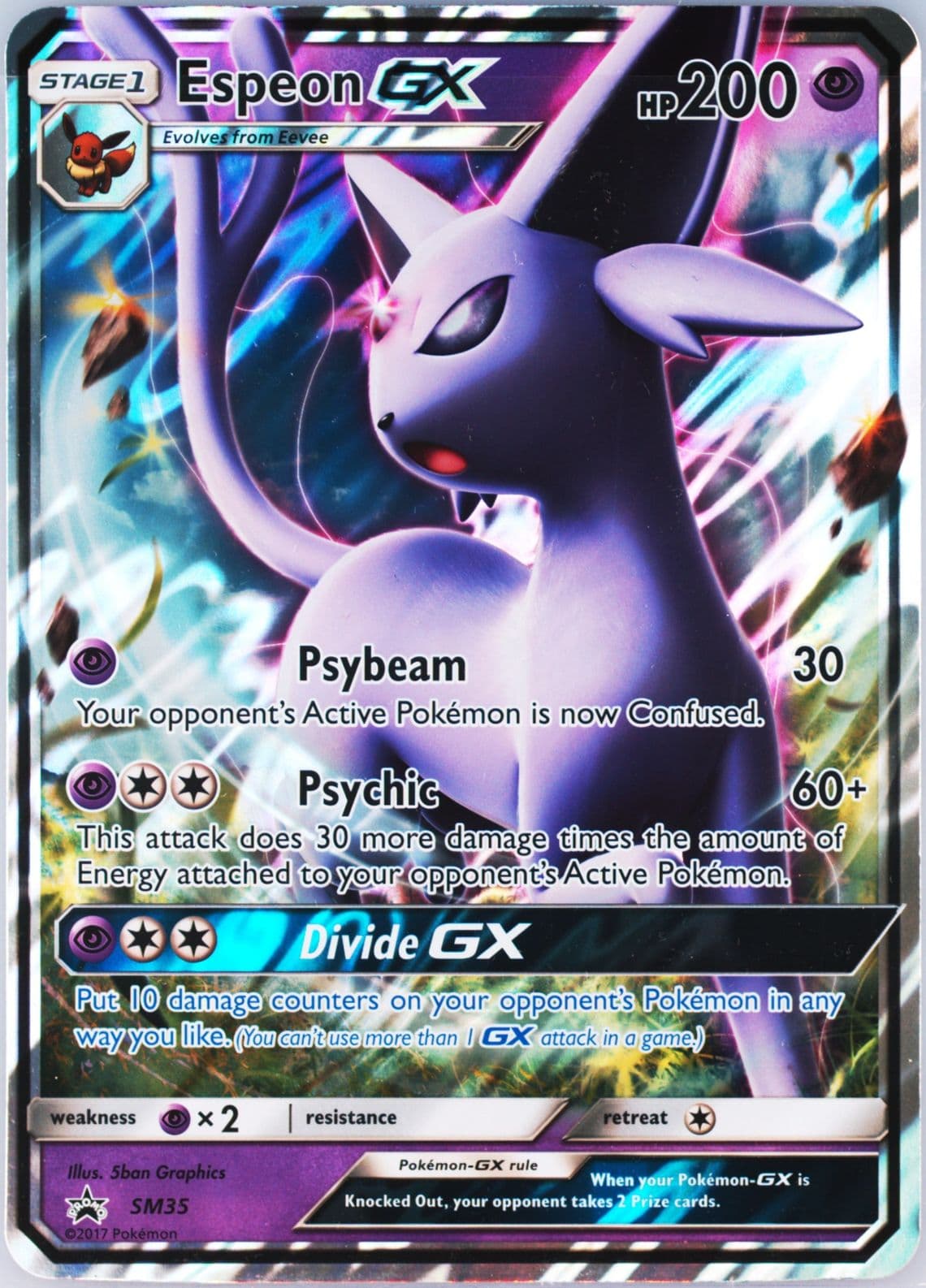 Espeon GX-Holo Espeon GX Premium Collection-Jumbo (SM35) 2017 Pokemon SM Black Star Promo